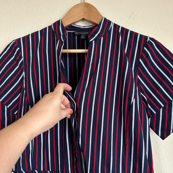 Brooks Brothers Navy and Red Stripe Fit and Flare Dress - Picture 5 of 15